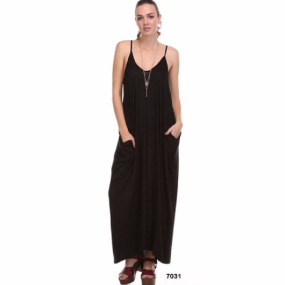 black tank top maxi dress